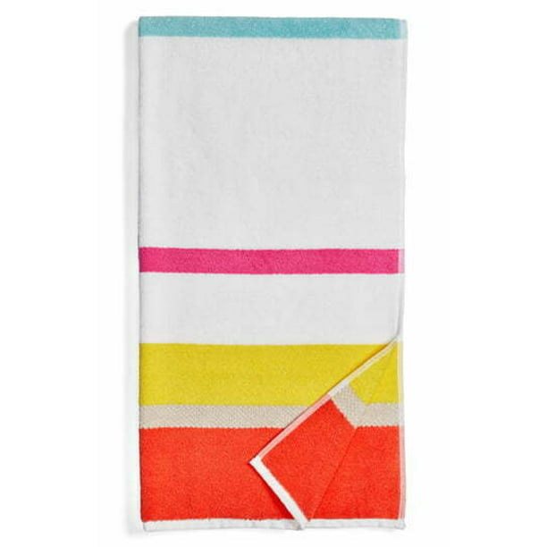 Kate Spade New York Paintball Floral 100% Cotton Striped Bath Towel - Multi  