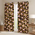 thumbnail image 2 of Feelyou Pink Stars Plum Curtains Pack of 2 (42x84 Each), Cheetah Print Curtains Blackout, 2 of 6