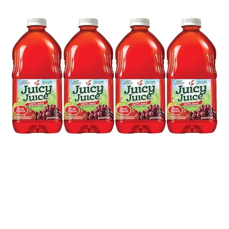 Juicy Juice Fruit Punch, 100% Juice, Four 64 Fl Ounce Bottles, No Sugar Added Drink, C, 4 Pack by