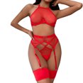 thumbnail image 1 of Gibobby Conjuntos de bragas de encaje Lencería sexy para mujer, camisón de encaje con camisola de encaje para mujer lencería(Rojo, CH), 1 of 5