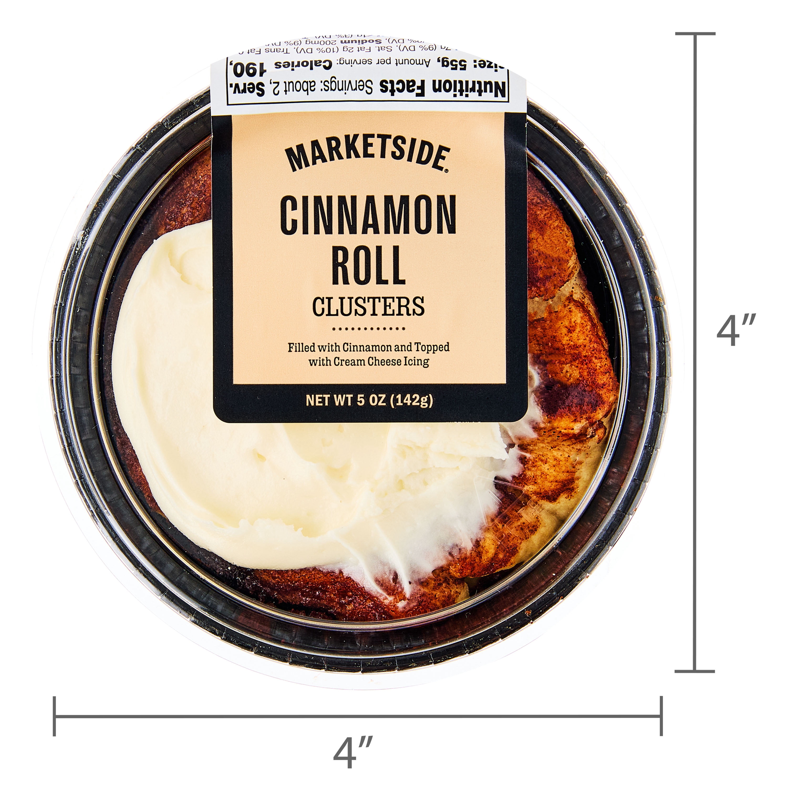 Marketside Baked Cinnamon Roll Clusters with Cream Cheese Icing, 5 oz (Shelf Stable)