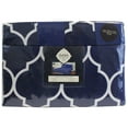 thumbnail image 3 of Carter 6 PC Sheet Set Quatrefoil Geometric Bedding, Ultra Soft Double Brushed Microfiber Fabric - King Navy, 3 of 5