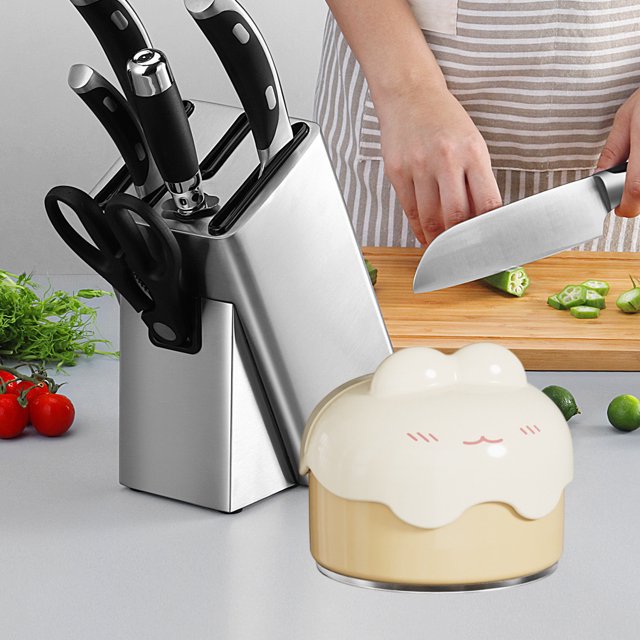 TIMIFIS Plasticwhetstone Millstone Household Sharpening Stone Kitchen Double Sided Sharpening Stone with Base Non Slip Knife Sharpener Polishing Grinding Knife Sharpening Tool Kitchen Gadgets