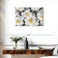 thumbnail image 3 of Elephant Stock Puffy White Flowers Wall Art - Horizontal Canvas Wall Art - Living Room Wall Decor - Floral And Botanical Canvas - Gray And White Decor - 30" x 20", 3 of 8