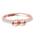 thumbnail image 2 of Mauli Jewels Rings for Women 1.10 Carat Two Stone Diamond And Morganite Ring Prong-Setting 14k Rose Gold, 2 of 6