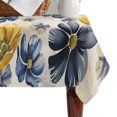 thumbnail image 4 of Yellow Floral Table Cloth Waterproof Tablecloths, Pastoral Pastel Blue Daisy Wildflower Tablecloth Dining Table Cover for Kitchen Party Tabletop Outdoor, Rectangle Tablecloth 60x102 Inch, 4 of 9