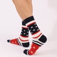 thumbnail image 2 of Mens Soft Quarter Socks 4th of July Casual Cotton Socks Stretch Thin Patriotic Men's Mid Crew Socks Blue, 2 of 3