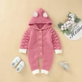 thumbnail image 4 of Fjofpr Baby Boy Clothes Winter Baby Boy Clothes 12-18 Months Baby Boy Clothes Clearance Newborn Baby Girls Boys Winter Warm Knit Outwear Sweater Hooded Romper Jumpsuit（0-24M）, 4 of 9