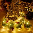 thumbnail image 3 of RV Luces de cadena de Navidad Bombilla LED Árbol de Navidad Aguja de pino Luz decorativa de fruta de pino / 4m 10ball 50 lámpara (5cmx8cm) Rojo Verde, 3 of 5