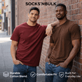 thumbnail image 3 of SOCKS'NBULK Mens Cotton Crew Neck Short Sleeve T-Shirts Mix Colors Bulk Pack, 3 of 7