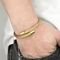 thumbnail image 4 of Hot-Selling Titanium Steel Wire Bracelet - Men's Hip Hop Punk Elastic Open Bangle, 4 of 5