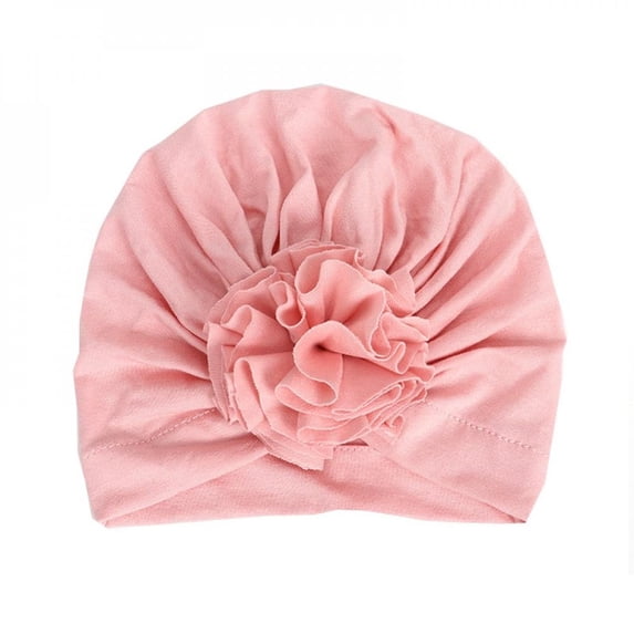Soft Newborn Baby Floral Design Girls Boys Caps Baby Hat Infant Turban Elastic Cap Pink One Size