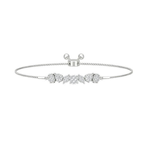 Araiya Fine JewelrySterling Silver Diamond Bolo Bracelet (5/8 Cttw, I-J/ I2-I3), 7"