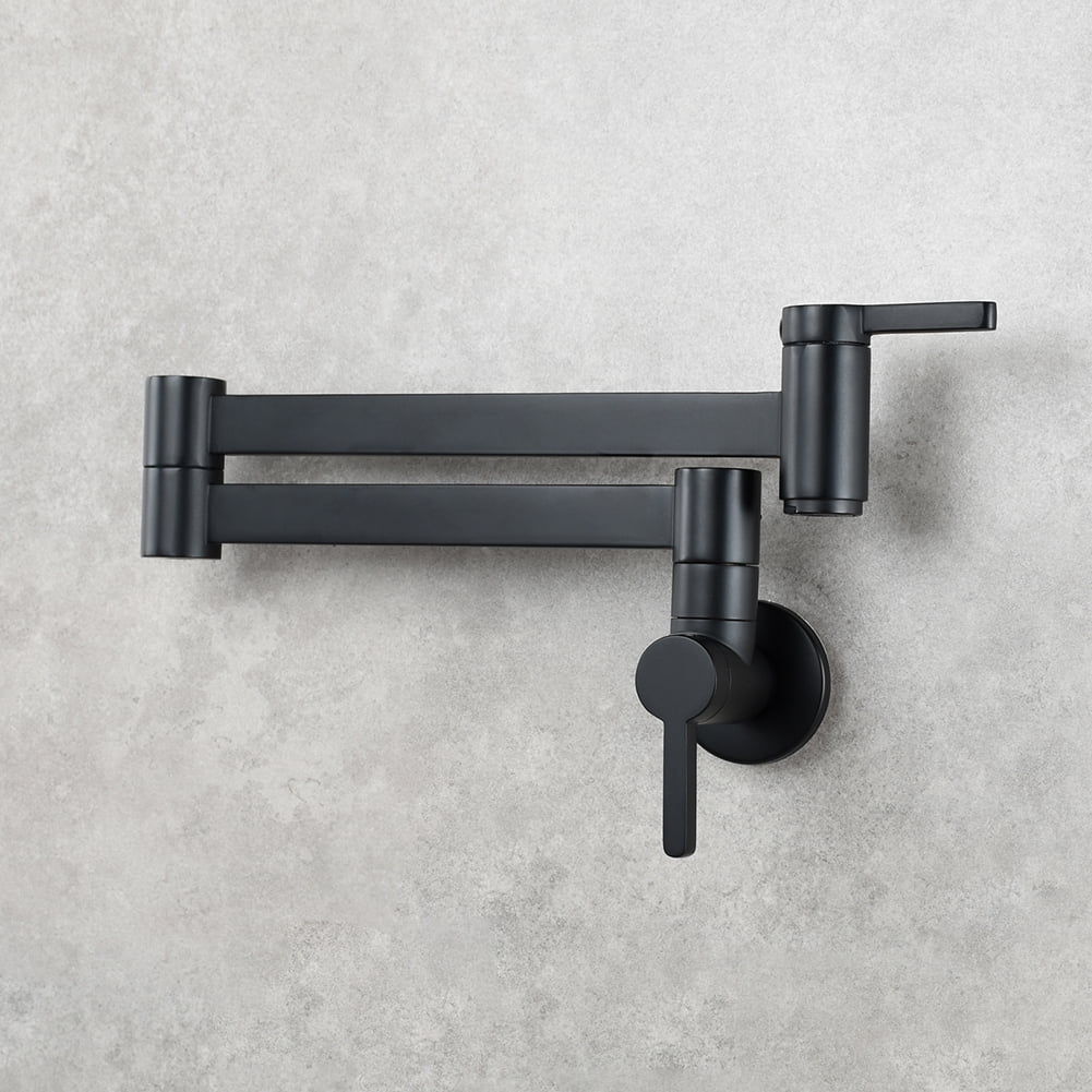 Kepooman Foldable Bathroom Faucet, Wall Mount Bathroom Kitchen Sink Brushed Sink Faucet, Black Kepooman Foldable Bathroom Faucet, Wall Mount Bathroom Kitchen Sink Brushed Sink Faucet, Black