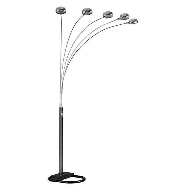 Q-Max 706962SN Lampadaire à 5 Bras 84 Po avec Variateur - Argent