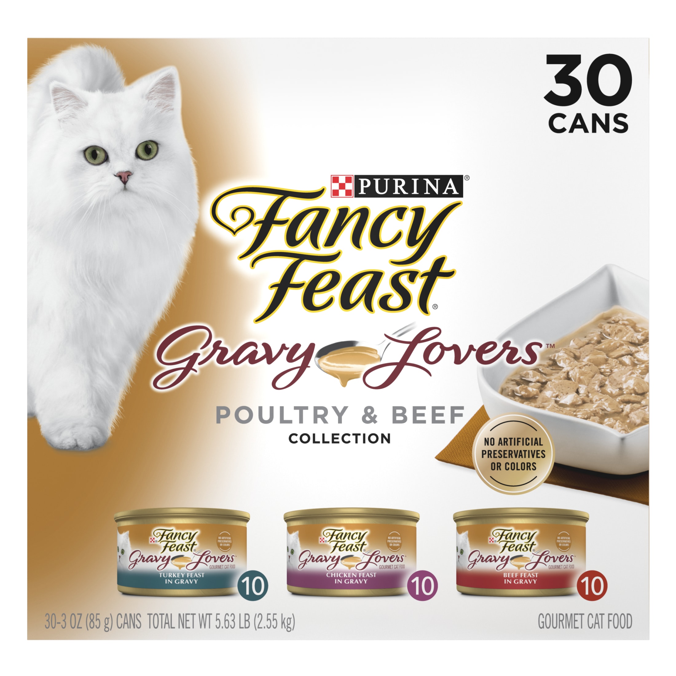 Purina Fancy Feast Gravy Lovers Kitten Food, Wet Cat Food, Poultry & Beef, 3 oz Cans