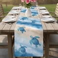 thumbnail image 4 of Blue Coastal Turtle Table Runner 72 Inches, Sea Nautical Summer Beach Ocean Bed Runner Dresser Scarves Tabletop for Indoor Outdoor Parties/Ceremony/Banquet, 18" x 72", 4 of 9