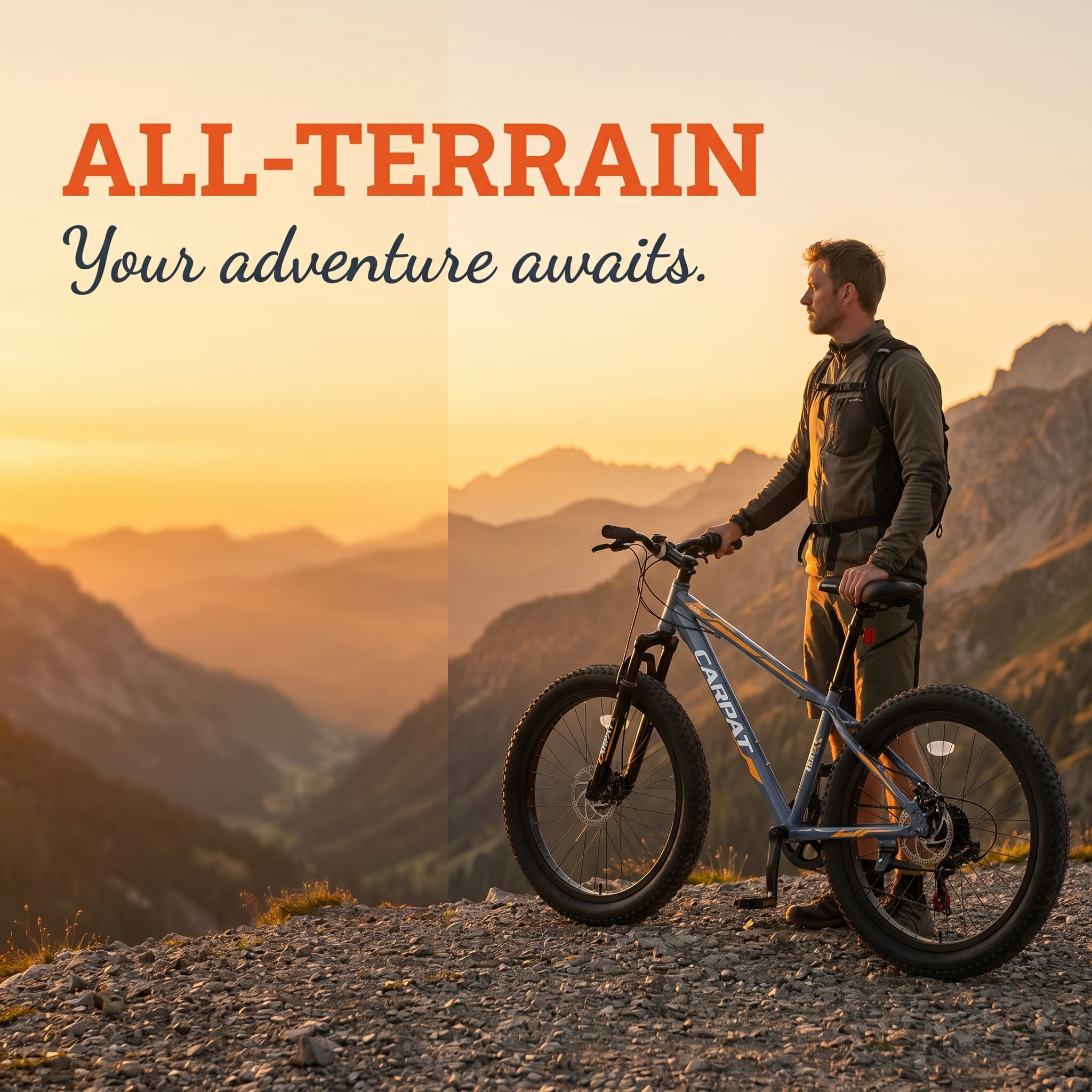 FUPOJH 24 Inch Fat Tire Mountain Bike,Shimano 7-Speed,Dual Disc Brakes,for Teens 8-14,Gray