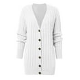 thumbnail image 3 of Cardigan Sweaters for Women 2025 Long Sleeve V-Neck Button Cable Knit Sweater Jacket Coat Womens Cardigan Sweaters, 3 of 6