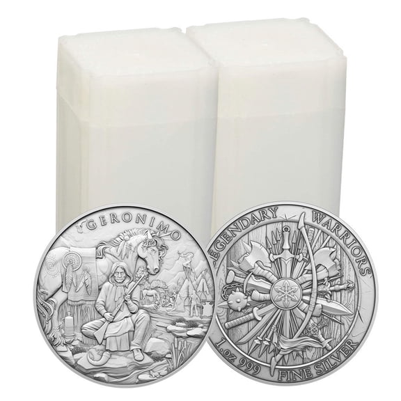 Collectible Lot of 40 - 1 Troy oz Geronimo Design .999 Fine Silver Round