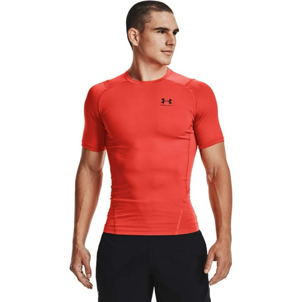 Under Armour Men's Armour HeatGear Compression Short-Sleeve T-Shirt , Dark  Orange (860)/Black, Medium 