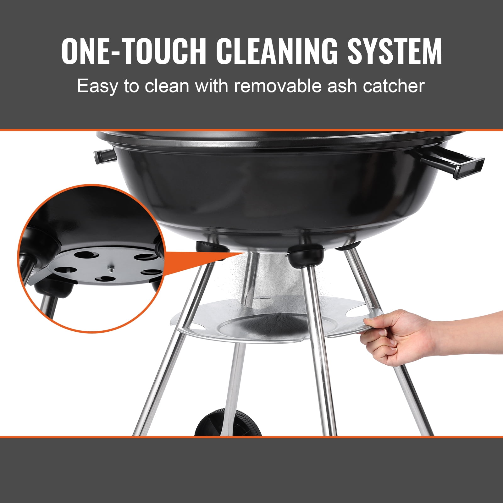 BENTISM 22 inch Kettle Charcoal Grill BBQ Portable Grill Outdoor Barbecue Cooking