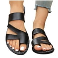 thumbnail image 4 of Caywon Womens Toe Loop Slide Sandals, Open Toe Flat Slippers, Casual Summer Beach Shoes, Comfortable Solid Color Slip On Footwear, Sandalias Para Mujer, 4 of 9