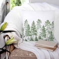 thumbnail image 4 of Green Pine Tree Throw Pillow Covers, Soft Pillowcases with Invisible Zipper, Vintage Watercolor Botanical Decorative Square Pillow Cushion Covers for Living Room Couch Sofa Bed 24x24 Inches, 4 of 8
