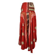 Bohemian Rose Red Wide-Leg Pants  Handmade, Graceful & Flowy SM