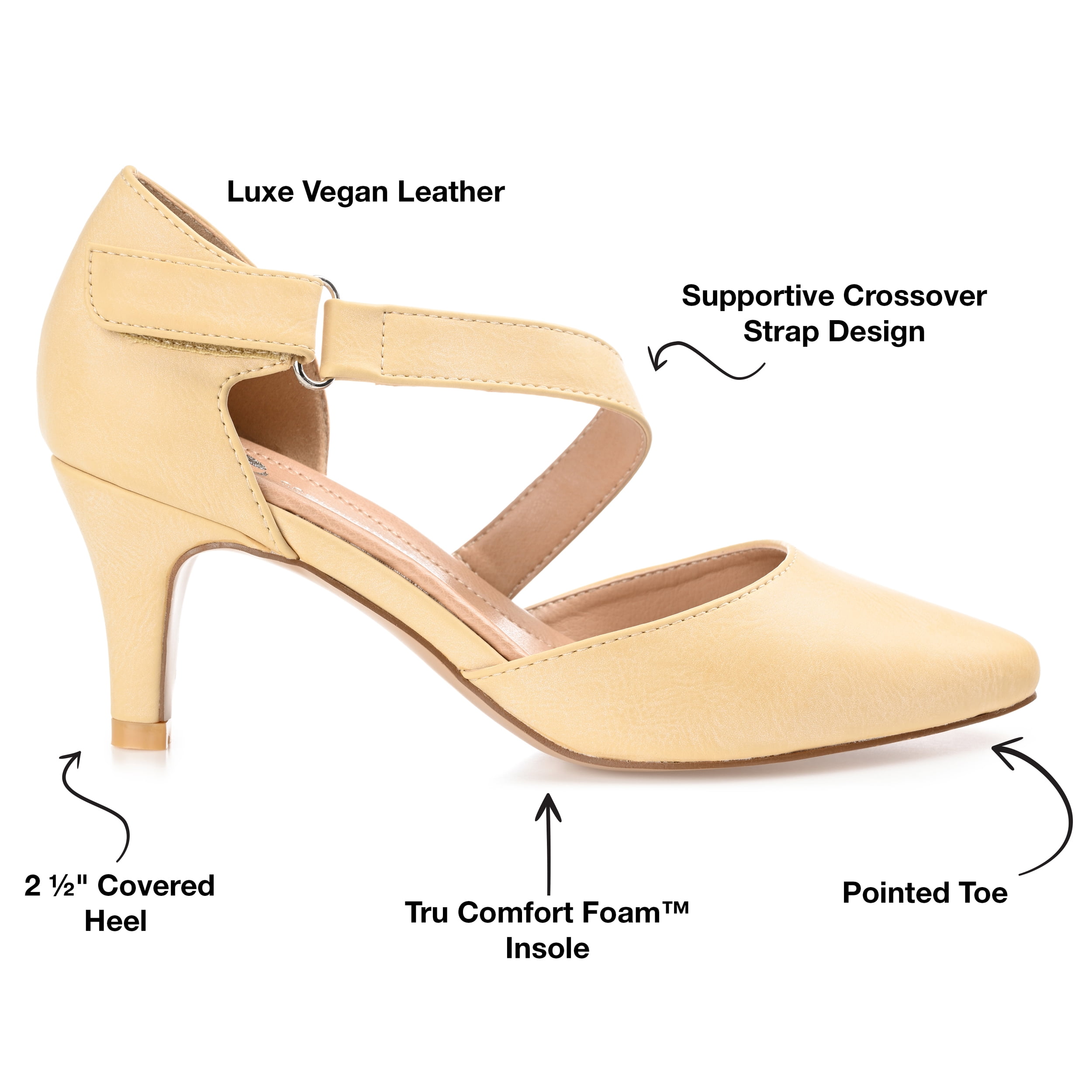 Journee Womens Tillis Pointed Toe Mid Heel Pumps, Widths Available