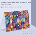 thumbnail image 3 of Yayeee Toggle Light Switch Wall Plate 2-Gang 4.56"x4.48" Decorative Outlet Cover, Colorful Leaves, 3 of 7