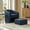 Navy, variant on Modern Accent Chair with Storage Ottoman Barrel Reading Chair Versatile Footrest Living Room Navy