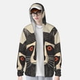 thumbnail image 2 of Vsdgher Rétro Raton Laveur Imprimé Graphique Sweat à Capuche Adulte pour Hommes Femmes, Manches Longues Protection Solaire Chemises de Pêche pour Course Natation-Moyen, 2 of 7