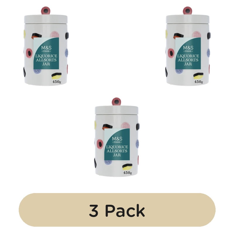 M&S Liquorice Allsort Jar 450g, British Import (Pack of 3)