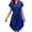 Z-Blue631, variant on JIAYUE Women's Dress Sashes Belt Knee-Length Casual Solid Color Short Sleeve V Neck Loose Stylish Female Dresses
