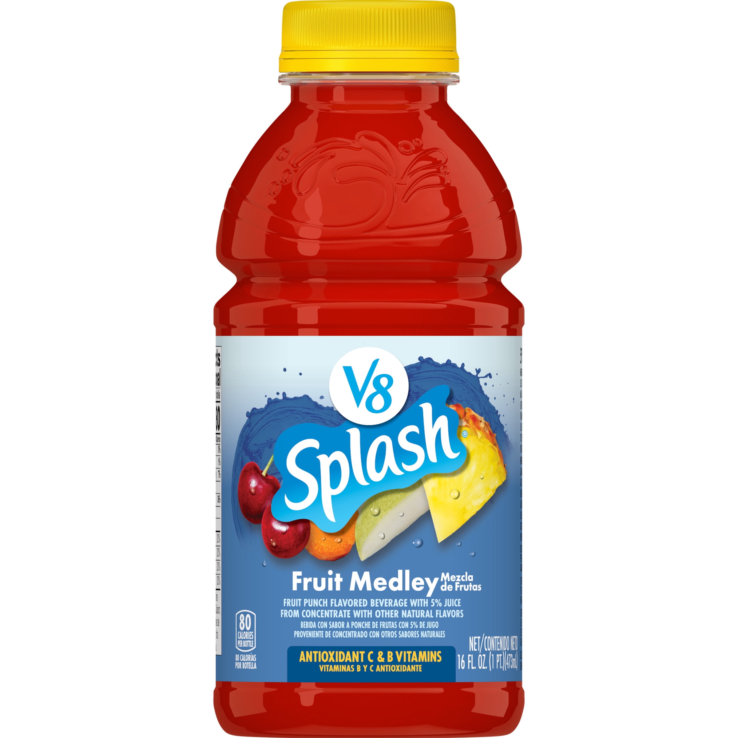 V8 Splash Fruit Medley Flavored Juice Beverage, 16 fl oz Bottle