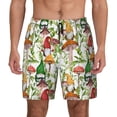 thumbnail image 2 of Picia Mushrooms Gnomes pattern Mens Swim Trunks with Compression Liner Stretch Beach Shorts Quick Dry with Zipper Pockets No-Chafing Board Shorts-Small, 2 of 9