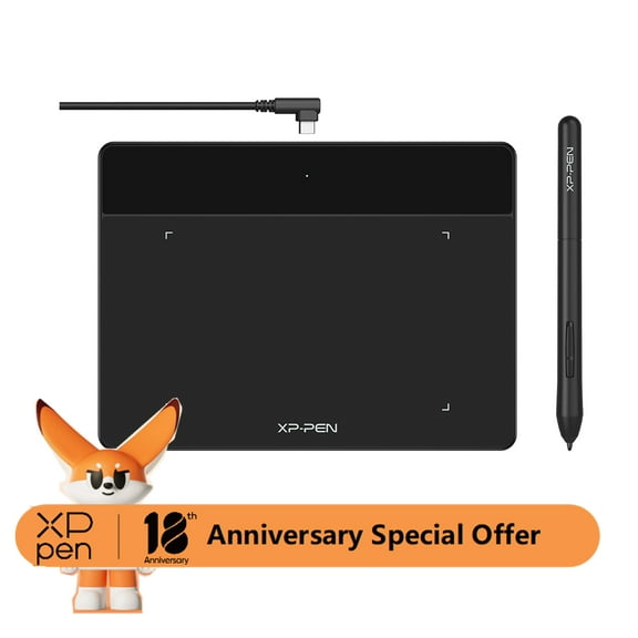 XP-PEN Deco Fun XS OSU Tablet Graphic Drawing Tablets 4x3 Inches Pen Tablet with Battery-free Stylus (Black)