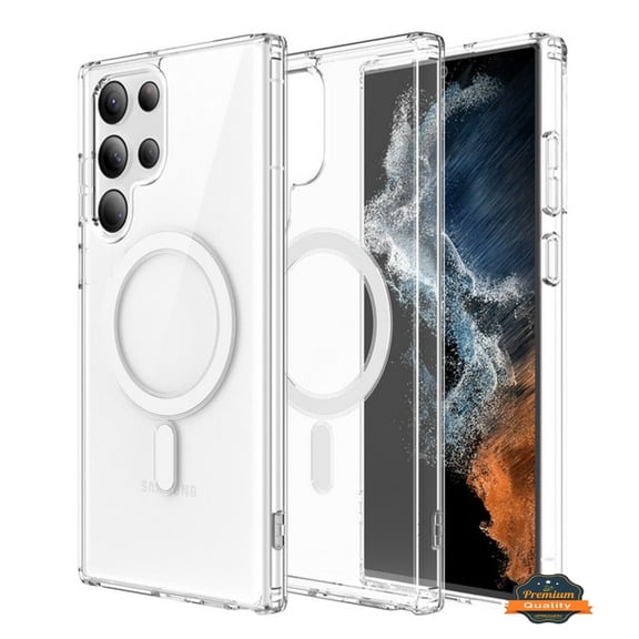 For Samsung Galaxy S26 Ultra Phone Case Magnetic Clear, MagSafe Wireless Charger Compatible, Slim PC TPU Hybrid Transparent Design Cover Clear