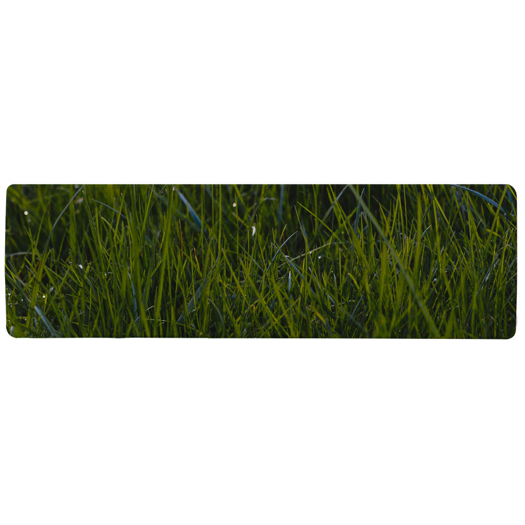 Fresh green grass background, natural grass Designer (Runner Rug