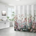 thumbnail image 7 of Colorful Flowers Shower Curtain for Bathroom, Pink Floral Wildflower Plants Curtain, 72 x 72 inch, 7 of 7