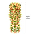 thumbnail image 2 of Gmogad 85cm Faux Rose Rattan Hanging Basket - Weatherproof Outdoor Flower Decor for Fence/Balcony, Realistic UV-Resistant Blooms, 2 of 5