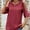 Wine, variant on Deal of the Week Ofreoo Tops for Women Round Neck Casual Summer Short Sleeve High Low Loose T Shirt Basic Tees