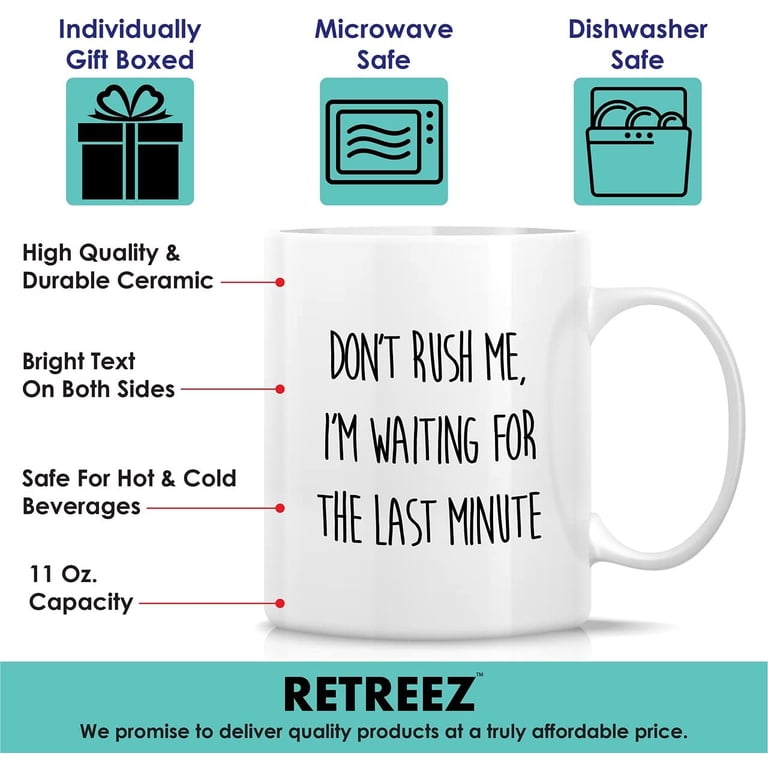 Retreez Funny Sloth Mug - "Just 5 More Minutes" 11 Oz Ceramic Coffee Mug, Gift Boxed