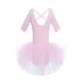 thumbnail image 4 of renvena Girls' Short Sleeve Tulle Ballet Dresses Dance Leotard Tutu Skirt Ballerina Dancewear, 4 of 7