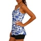 thumbnail image 5 of Tankini de moda para mujer, sin mangas, estampado, bikini, traje de baño push-up, acolchado, blusa, transparente, fruncido, conjuntos de falda, traje de baño de dos piezas para mujer, trajes de baño t, 5 of 8