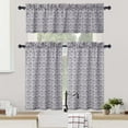 thumbnail image 6 of Valances for Windows, Polyester Kitchen Curtains with Geometric Print, Farmhouse Short Curtains for Small Window Bathroom Living Room with Rod Pocket, Grey 1 Panel, 6 of 7
