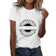 thumbnail image 1 of Gibobby Playera Corte clásico para Mujer Camiseta manga corta con cuello redondo y estampado casual simple para mujer(Blanco,XL), 1 of 4