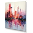 thumbnail image 2 of Designart "Skyscrapers of New York City in Pink & Blue IV" Architecture Canvas Wall Art - Industrial Pink Skyscrapers Entryway Wall Art Print, 2 of 6