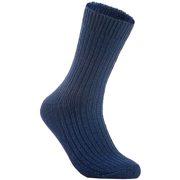 Lian LifeStyle Perfect Fit, Cozy, and Comfortable Men's 1 Pair Wool Crew Socks For Healthy Feet Size 6-9 Navy Blue